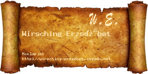 Wirsching Erzsébet névjegykártya